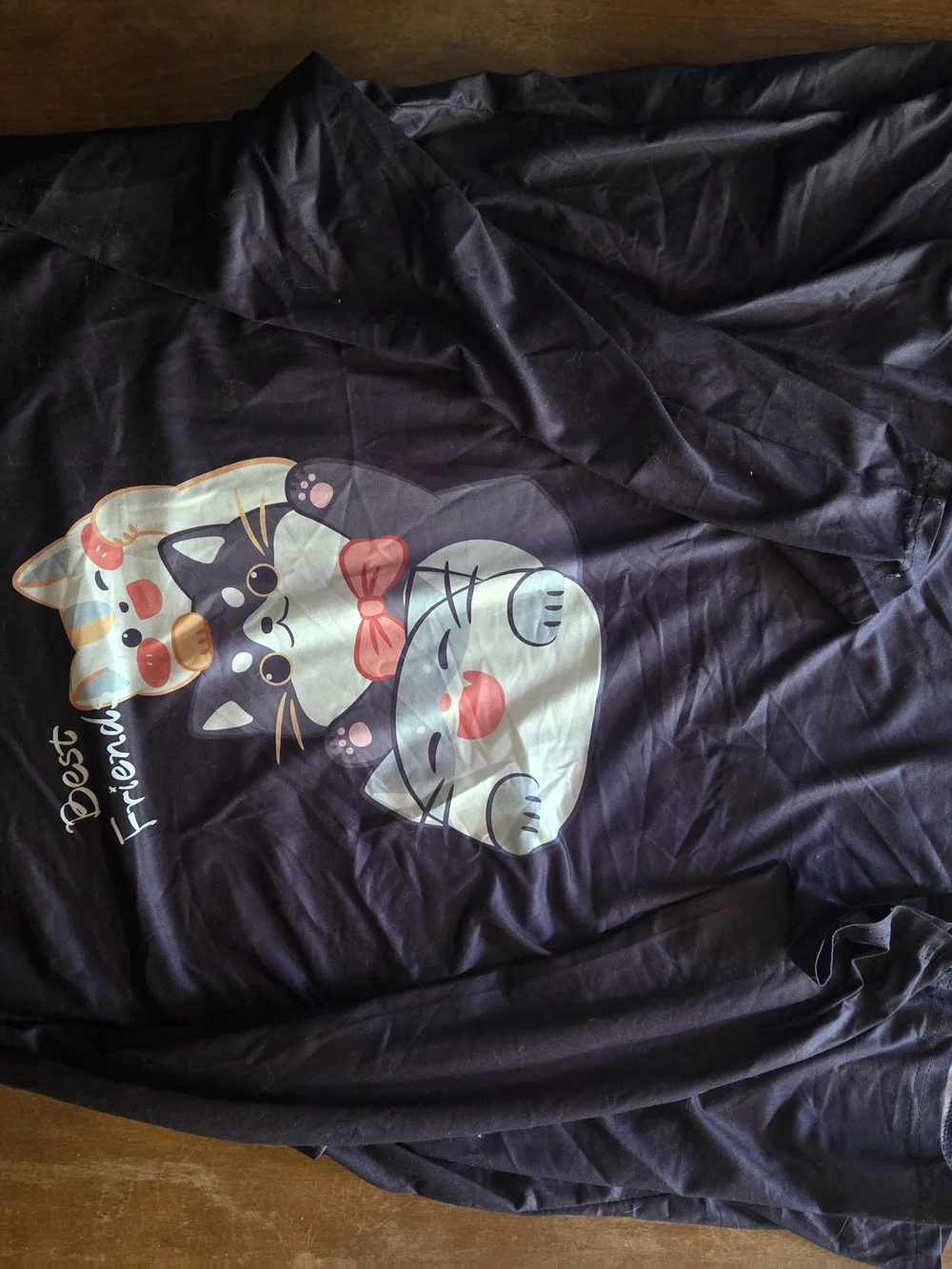 Best Friends Cat Graphic Tee - Black